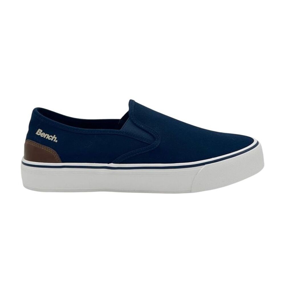 Bench Womens/Ladies Dalton Canvas Platform Pumps / Navy